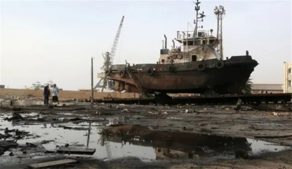 الكشف عن حجم خسائر القصف الإسرائيلي والامريكي على الموانىء اليمنية